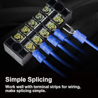 100pcs Insulated Fork Spade Wire Connectors, U Type Electrical Crimp Terminal for 16-14AWG Cable by MILAPEAK (Blue)