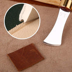 UOOU Leather Edge Creaser,1.0mm Professional Leather Tool,Edge Creaser Stainless Steel Red Wood Handle Tool for Beginners DIY Leather Craft