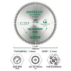 Hoteche 7-1/4-Inch Circular Saw Blade for Aluminum 80-Tooth Tungsten Carbide-Tipped Blade High-Performance Professioal Saw Blade for Circular Saws and Miter Saws, Rhombus Hole Size 5/8-inch