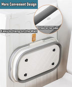 Collapsible Mop Bucket Basin Tub with Handle and Wheels, 12L (3.2 Gallon) Foldable Small Plastic Container for Household Cleaning, Car Washing, Portable Basket Bin Tool for Storage Organizer, Grey