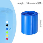 MECCANIXITY Battery Wrap PVC Heat Shrink Tubing 58mm Dia 90mm Flat 33 Feet(10meters) Blue Good Insulation for Battery Pack