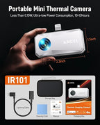 ANCEL IR101 Thermal Camera, 512x384 IR Resolution Thermal Imaging Camera for iPhone iPad (iOS) with Lightning Port, 25Hz Frame Rate Infrared Camera for Home/Pets/Electrical/Industrial/PCB Inspection