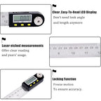 Delgada 12 inch/300mm Digital Angle Ruler and Stainless Steel Digital Angle Finder or Digital Protractor with Zeroing and Locking Function Battery Included