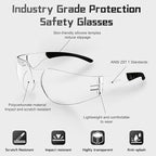 Clear Safety Glasses Bulk of 24,ANSI Z87.1 Impact Resistant Lens Eye Protection for Lab,Construction