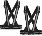 Reflective Vest Running Gear, 2Pack High Visible Safety VES for Cycling Jogging Running Walking, Adjustable for Men Women Kids