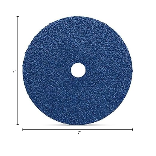 BHA Zirconia Resin Fiber Grinding and Sanding Discs, 7” x 7/8”, 120 Grit - 25 Pack