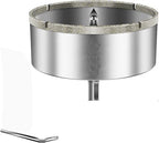 Drilax 4" Diamond Hole Saw | 1.5" Cutting Depth | Removable Pilot Pin & Triangular 3/8" Shank | Drilling for Ceramic, Porcelain, Tile, Quartz, Granite, Marble | Large Vent, Duct & Recessed Light Holes