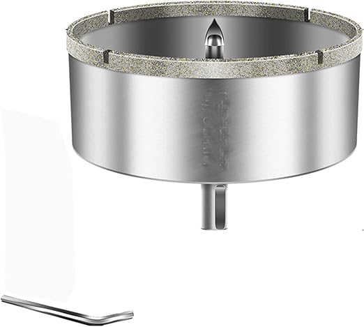 Drilax 4" Diamond Hole Saw | 1.5" Cutting Depth | Removable Pilot Pin & Triangular 3/8" Shank | Drilling for Ceramic, Porcelain, Tile, Quartz, Granite, Marble | Large Vent, Duct & Recessed Light Holes