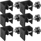 6 Pack Heavy Duty C Clamp & Desk Clamp | Wide Jaw Metal Woodworking Clamps, Adjustable Shelf Clamps for Desk Extension/Panel Work (Sturdy Multi-Purpose Clamping Tool)