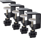 4 Pack Heavy Duty C Clamp & Desk Clamp | Wide Jaw Metal Woodworking Clamps, Adjustable Shelf Clamps for Desk Extension/Panel Work (Sturdy Multi-Purpose Clamping Tool)