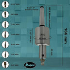 ASSORTS Precision Rotary Broach with MT-2 Shank (M-10/1.5” Drawbar Thread) and H.S.S Square Punch 7 Pcs– Ideal for CNC, Lathe, Milling & Drilling Machines