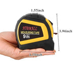 Auto-Lock Measuring Tape, 30-Feet (9M) Dual Side Retractable Tape Measure, Inch/Metric Scale, MID Accuracy, for Electricians, Carpenter, Surveyors and Engineers, with Rubber Protective Casing