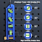 WORKPRO Magnetic Torpedo Level, Conduit Bending Level, Bubble Vials for 0°/90°/30°/45° Measurements, Aluminum Alloy Construction, 6.3-inch, Cobalt Blue