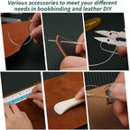 WONVOC Book Binding Kit, Book Making Kit, Bone Folder Tool for Paper Crafting, Awl Tool Bookbinding,Waxed Thread, Bookbinding Needles for DIY Bookbinding Crafts