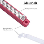 Bus Bar Terminal Block 12V Power Distribution Block with 2 x 1/4" Posts and 12 x #8 Screws Terminals Marine Bus Bar with Ring Terminals Cover for Automotive Car Boat RV Truck (Red, Black)