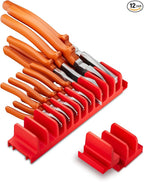 12 PCS Plier Organizer for Toolbox & Tool Drawer, Magnetic Plier Holders, Modular Tool Box Organizers for Professional Mechanics, Technicians (Red)
