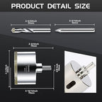 2-1/2inch | 64mm Diamond Hole Saw with Center Drill bit and Diamond-Coated Center Drill bit for Ceramic Glass Marble Fiberglass Granite and Porcelain Tiles by CENYB