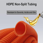 Flexible Polyethylene HDPE Non-Split Corrugated Wire Loom Tubing (Red, 2" Dia. x 100 ft)