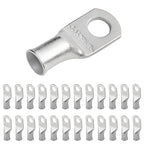 SELTERM 25pcs 4 AWG 5/16" Stud (Wide Pad) Marine Grade Tinned Copper Battery Cable Lugs,4 Guage Ring Terminals,UL Wire Lugs Electrical Battery Cable Ends,Tinned Copper Lugs Battery Terminal Connectors