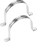 2 Pcs 5inch Rigid Pipe Strap,Two Hole Stainless Steel Strap U Bracket, Widened Tube Strap Tension Clip Assortment Kit Heavy Duty Pipe Clamp（133mm）