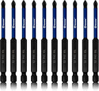 10 Pack Phillips Impact Driver Bits, #3 Phillips Head Magnetic Screwdriver Bits Set, 3.5Inch S2 Alloy Steel Impact Bits, 1/4" Hex Shank Screwdriver Drill Bit, CNC Machined ph3 Impact Drill Bits