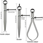 3 Piece Spring Caliper/Divider Set, 8 inches Inside Spring Outside Divider Caliper Set, Calipers Measuring Tool for Wood Turning Lathe Projects