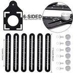 Angzhili 1 Pack Multi Angle Measuring Ruler,Aluminum Alloy Multi-Function Angle Ruler,6 Section Ceramic Tile Opening Locator, Angle Measurement Tool,Band Hole Locator