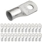SELTERM 25pcs 3/0 AWG 3/8" Stud Marine Grade Tinned Copper Battery Cable Lugs, 000 Gauge Ring Terminals, UL Wire Lugs Electrical Battery Cable Ends, Tinned Copper Lugs Battery Terminal Connectors