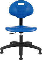 Chair Master Table Height Chair/Stool-Easy to Clean! Deluxe Ergonomic Polyurethane Chair. 5" of Height Adj (15.5"-20.5") 450 lb Capacity. Automotive, Lab, Garage, Home, Office (Glides, Blue)