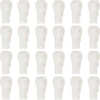 PATIKIL 4 mm Stop Peg Lock, 25 Pcs Pegboard Hooks Anti Sweep Theft Hook Locks Plastic Pegs for Mobile Accessories Shop Clothes Retail Security Display, White