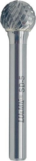 SD-5 Tungsten Carbide Burr ball Shape Double Cut Rotary Burrs File(1/2''cutter Dia ， 1/2''Cutter Length) with 1/4'' (6.35mm) Shank dia, used for metalwork, tool making, engineering, grinding by LU&MN