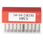 14mm Square Carbide Inserts Cutters Knives Blades with Radius 14×14×2.0mm-R150-30°for Woodworking Spiral/Helical Planer Cutter Head or Lathe Turning 10pcs