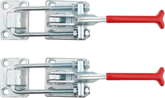 MOUYAT 2 Pack Heavy Duty Toggle Clamp, 4000Lbs Capacity Pull Toggle Latch Clamp with Adjustable Threaded U Bolt, 40370 Self Lock Toggle Clamp Tool for ToolBox Case