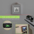 Laser Level Multi Tool, Multipurpose Cross Line Laser leveler Kit Tools with Metric Rulers 8ft/2.5M for Hanging Pictures Cabinets Tile Curtains Walls by Qooltek