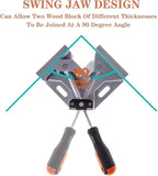 8pcs Corner Clamp - Right Angle 90 Degree Wood Clamps For Woodworking, With Adjustable Swing Jaw Aluminum Alloy Frame, For Welding, DIY Woodworking
