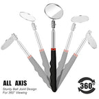 3 Pieces Telescoping Inspection Mirror Round Square Mirror Inspection Tool for Checking Vehicle, Observing Eyelashes Mouth and Other Small Parts(Oval, Square, Round Style)