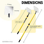 Telescoping Inspection Mirror - Standard Fiberglass, Lightweight & Durable, 3 ft - 6 ft Pole, 8 x 10 inch Acrylic Mirror