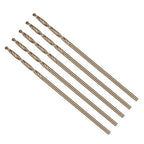 Drill Bit, #57 Cutting Diameter, 4341 HSS Gold Finish 118° Cutting Angle Number Jobber Bits - (Applications: for Drilling Soft Metal Plastic Wood), 5-Pieces