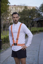Dazonity High Visibility Safety Vest,10 Packs,Lightweight,Adjustable & Elastic Vest,Hi Vis Reflective Strips, Fit for Men & Women, Construction,Cycling, Runnning, Surveyor, (Orange)