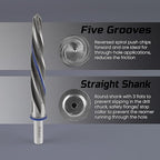 Lichamp 5-Piece M2 HSS Reamer Drill Bit Set, 3/8" 1/2" 9/16" 5/8" 3/4" High Speed Steel Chucking Reamer Set for Metal