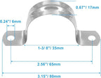 Hordion 16Pcs 1-3/8" Two Hole Strap U Bracket, M35 Rigid Pipe Strap Stainless Steel Conduit Clamp for Fixing Pipe
