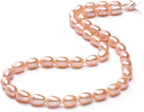 Natural Pearl Beads Rice 6-7mm Pink Freshwater Cultured Loose Gemstone Beads for DIY Jewelry Making 13.8''/Strand HQ