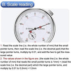 Dial Indicator Gauge 0-10mm Meter Precise 0.01mm Resolution Indicator Gauge Mesure Instrument Tool Micrometer Measuring Probes Tools