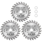 3 Inch TCT Circular Saw Blade 24 Teeth for Wood, Plastic, PCV, Acrylic, Plywood, 7/16'' Arbor, Supplied with 3/8" Bushing (3Pcs)