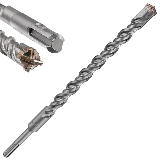 Concrete Drill Bit 1pcs 3/4" X 10"-8" Cross-Type Double Thread Carbide Material Suitable for Concrete, Brick, Cement Walls, Stone