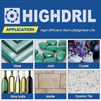 HIGHDRIL Diamond Glass Blade 3" 75mm x Arbor 3/8" 10mm - 4pcs Angle Grinder Cutting Disc for Cutting Glass Marble Tile Jade Crystal Wine Bottle