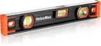 ValueMax 16-Inch Level, Magnetic Torpedo Level with 45°/90°/180° Bubbles, Aluminum Alloy Body, Precision-Machined Base, Shockproof Rubber End Caps, V-Groove & Hanging Hole for Construction, Carpentry