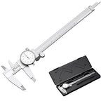 HDLNKAK Dial Caliper Shockproof Dial Caliper Precision Caliper with Watch 0-9" Range, 0.001” Resolution 6 Inch with 0.001" Precision Calipers 4-Way Measurement with Plastic Case