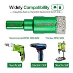 Diamond Core Drill Bit Kit - 6/8/10/25/28/32/35/45/50/65mm Triangle Shank +4/5"(20mm) Finger milling Bit Tile Hole Saws for Drilling/Enlaging Porcelain Ceramic Tile Granite Marble Stone