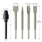 27Pcs SDS-Plus Drill Bits & Chisel Set - Rotary Hammer Carbide Tipped Double-Threaded Drill Bits & Chisels & SDS-Max to SDS Plus Adapter, with Storage Box, for Masonry Construction Materials